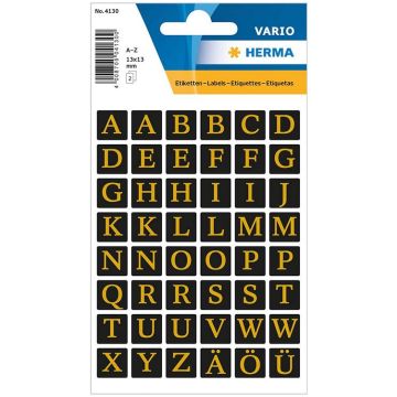 Photo HERMA 4130 : Etiquettes à lettres autocollantes - Or gravé / Noir - 8,0 mm