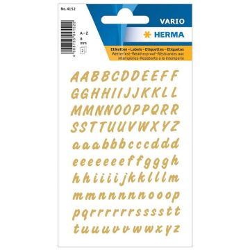 Photo HERMA 4152 : Etiquettes à lettres autocollantes - Or / transparent - 8,0 mm