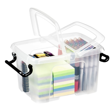 Photo Bac de rangement avec couvercle - 6 litres transparent HW670 CEP