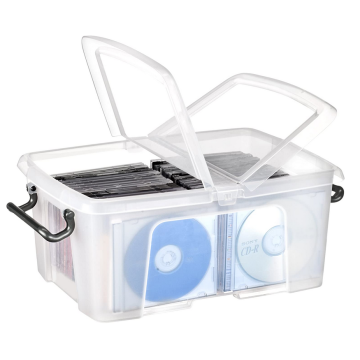 Photo Bac de rangement avec couvercle - 12 litres transparent HW671 CEP