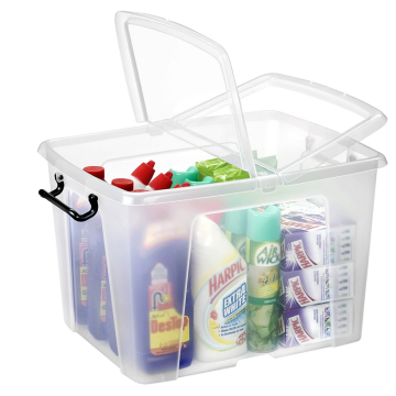 Photo Bac de rangement avec couvercle - 40 litres transparent HW674 CEP