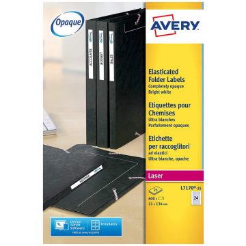 Photo Etiquettes Dos de classeur 11 x 134 mm - Blanc AVERY Lot de 1625