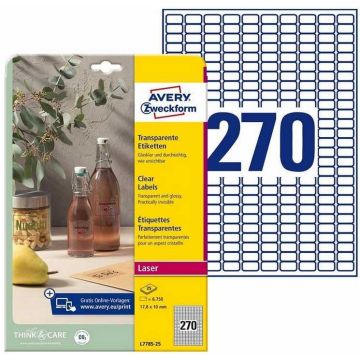 Photo Étiquettes adhésives résistantes - 17,8 x 10 mm - Transparent AVERY
