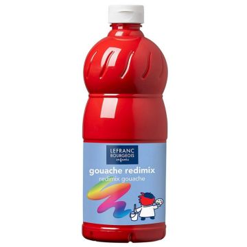 Photo Gouache liquide Rouge carmin - 1000 ml (LEFRANC Peinture) 