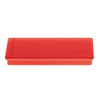 Photo Lot de 10 Aimants rectangulaires - 55 x 22 mm - Rouge : MAGNETOPLAN 1665106