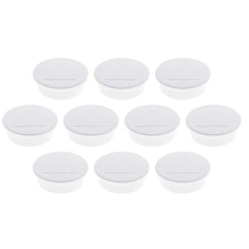 Photo Lot de 10 Aimants ronds - 40 mm - Blanc : MAGNETOPLAN 1662000