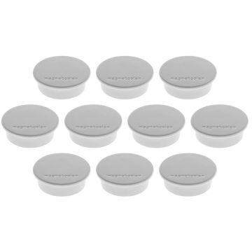 Photo Lot de 10 Aimants ronds - 40 mm - Gris : MAGNETOPLAN 1662001