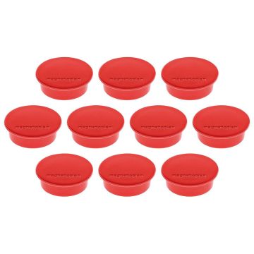 Photo Lot de 10 Aimants ronds - 40 mm - Rouge : MAGNETOPLAN 1662006