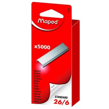 Photo MAPED : Boite de 5000 agrafes zinguées - 26/6 - 324606