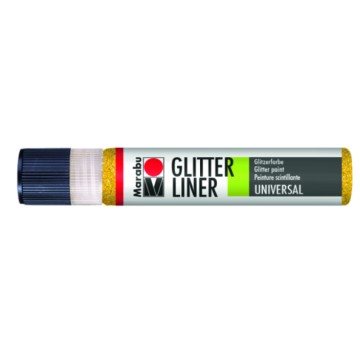 Photo MARABU Glitter-Liner 18030009519 : Peinture pour textile - Jaune brillant