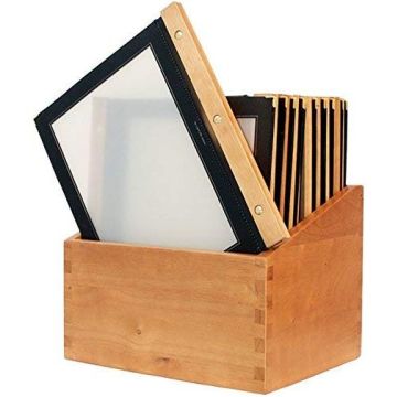 Photo Protège-menus A4 - Plastique/Bois - Noir SECURIT Wood Image