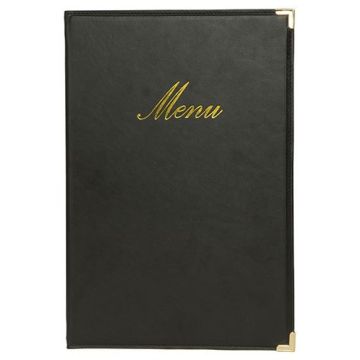 Protège-menus A4 - Imitation cuir - Noir SECURIT Classic
