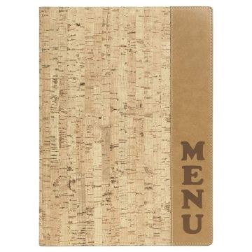 Photo Protège-menus A4 - Simili-cuir imitation Liège SECURIT Design Cork 
