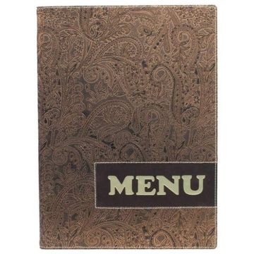 Photo Protège-menus A4 - Simili-cuir imprimé SECURIT Design Paisley Image