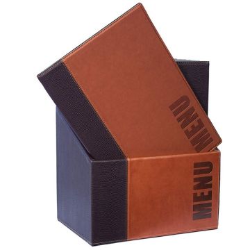 Photo Protège-menus A4 imitation cuir - Marron Clair SECURIT Trendy