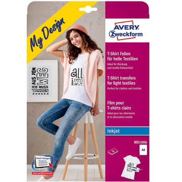 Photo Films transfert T-shirts clairs - Blanc AVERY