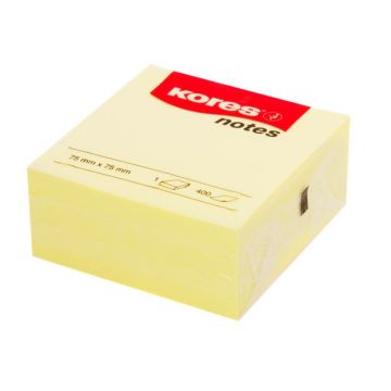 Image KORES Blocs de notes adhésives  Jaune - 75 x 75 mm N46075