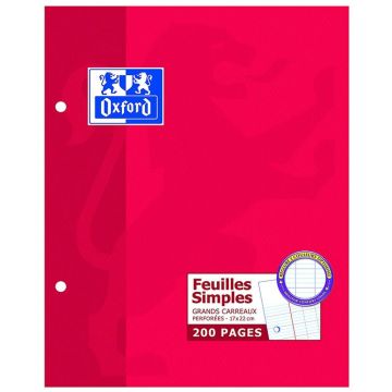 Photo OXFORD Feuilles mobiles Séyès de 200 pages - 170 x 220 mm