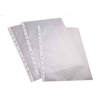 Photo Lot de 100 Pochettes perforées en PP lisse 0,07 mm - A4 : PRO-Office