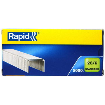 Photo RAPID 24861800 : Boite de 5000 agrafes galvanisées - 26/6