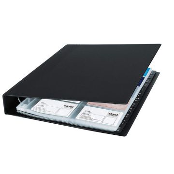 Image SIGEL VZ301 : Classeur à anneaux 400 cartes - 2 rangées 