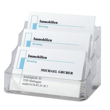 Photo SIGEL : Porte-cartes en plastique - 3 compartiments