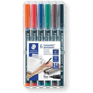 Photo STAEDTLER : Etui de marqueurs permanents Lumocolor pour rétroprojecteur - 317 M WP6