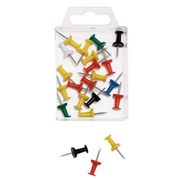 Photo WEDO : Boite de 20 punaises - Couleurs assorties 54199