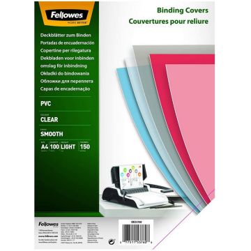 Couverture transparente pour reliure A4 - PVC 0,15 mm FELLOWES Photo