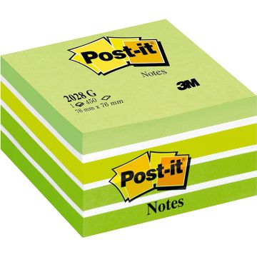 POST-IT : Notes adhésives - Vert - 76 x 76 mm Cube Light Rêve Visuel