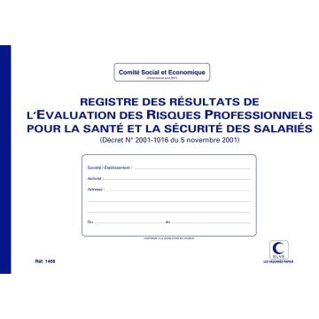 Registre - Résultat d'évaluation des risques professionnels ELVE 1466