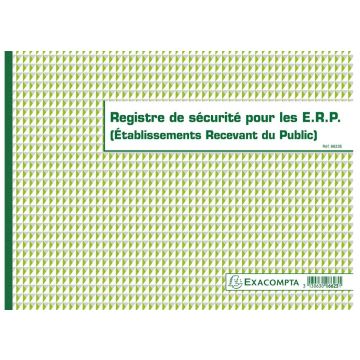 Registre de sécurité Incendie pour Etablissement recevant du public EXACOMPTA 6623E