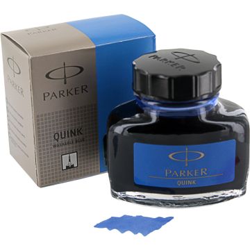 Photo PARKER : Encre de chine lavable Quink -  Bleu royal