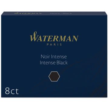 WATERMAN Boite 8 grandes Cartouches d'encre - Noir intense