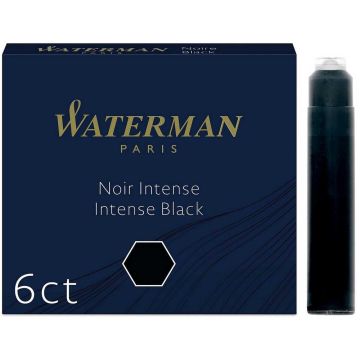 WATERMAN Noir  : Boite de 6 cartouches d'encre Mini