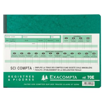 Registre de Comptabilité SCI (Société civile immobilière) EXACOMPTA 70E