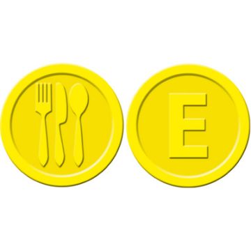 SIGEL WM002 : Lot de 100 jetons contre-valeurs - Repas - Jaune
