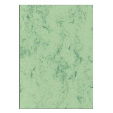 SIGEL DP552 : Lot de 50 feuilles marbrées - Format A4 - Vert