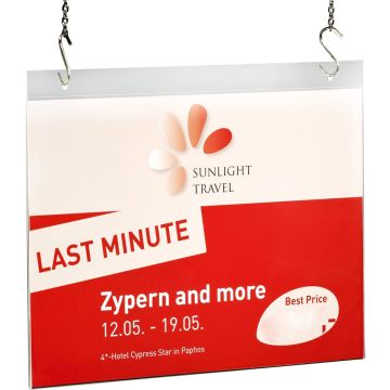 Porte-affiches à suspendre - Format A4 oblong : SIGEL Visuel