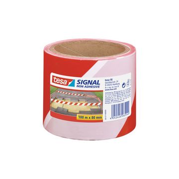 TESA Ruban de délimitation zones à risques - Blanc/Rouge  - Blanc/Rouge (Signalétique 58137)