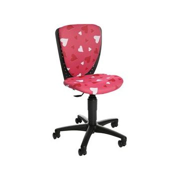 Photo TOPSTAR : Chaise pivotante pour enfants - S'Cool 3 - Rose avec des coeurs