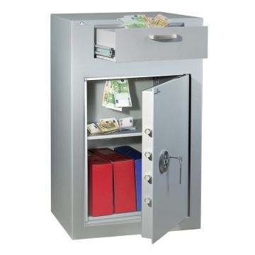 HARTMANN VULCAIN 130 :  Coffre-fort de dépôt de fonds - Serrure à clés ouvert