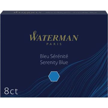 WATERMAN Boite de 8 grandes Cartouches d'encre - Bleu