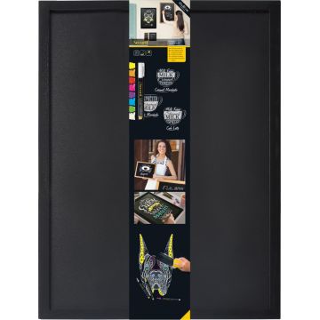 Ardoise murale - Cadre en bois couleur noir - 600 x 800 mm SECURIT Universal Image
