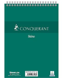 Bloc Sténo uni à spirales 148 x 210 mm A5 CONQUERANT