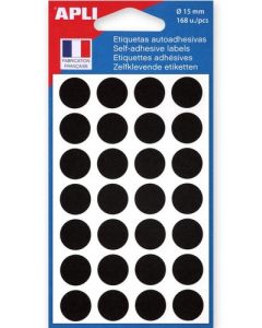 Pastilles adhésives 15 mm Noir  APLI 111847