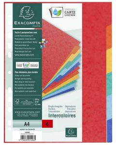 Jeu de 6 Intercalaires A4 en carte lustrée - Assortiment EXACOMPTA image