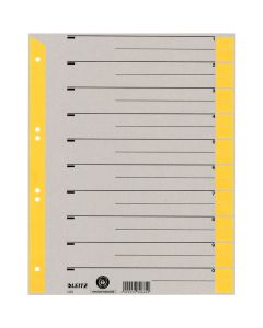 Photo Intercalaires en carton - 240 x 300 mm - 230g/m² - Gris/Jaune : LEITZ Lot de 100 - 1652-00-15