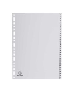 Jeu de 31 Intercalaires numériques en PP gris - 1 à 31- 225 x 297 mm EXACOMPTA