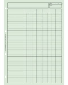BLOC AUDIT VERT  : 6 colonnes avec en-tête 2663 - Feuille de travail ELVE